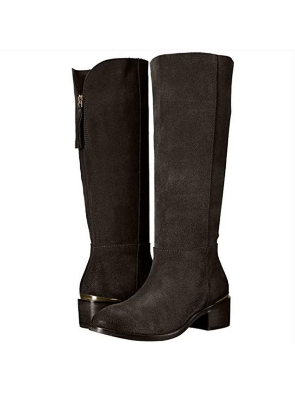 NEW Naughty Monkey Stride Riding Knee High Boots in Black Suede